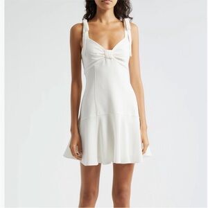 Cinq à Sept Tally Crepe Bow Minidress White
